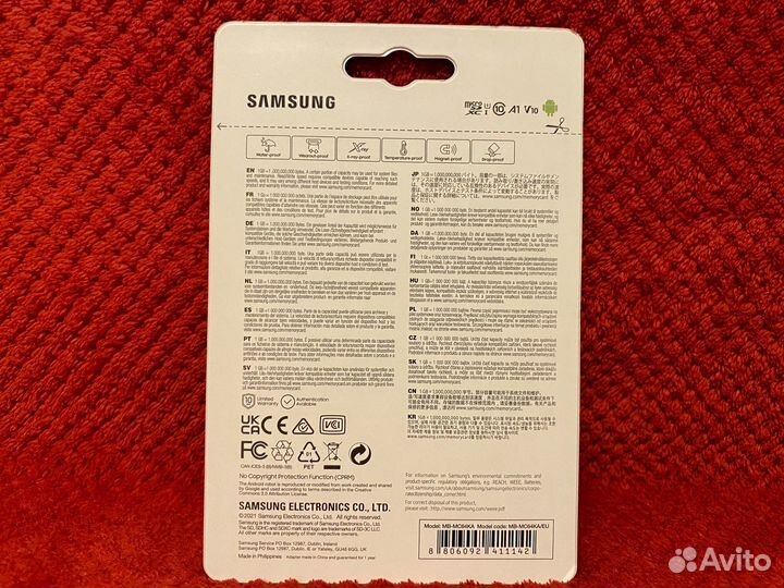 Карта памяти micro sd 64 samsung