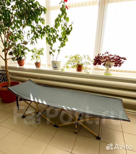 Кровать раскладушка с матрасом, до 200кг - Новая