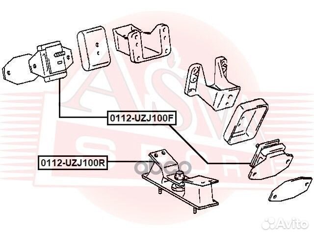 Подушка двигателя передняя 0112UZJ100F asva