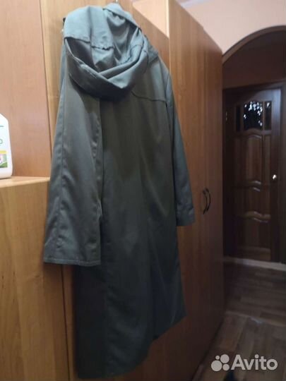 Плащ военный с капюшоном мужской