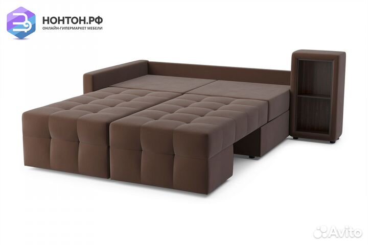 Диван угловой трансформер Самми коричневый