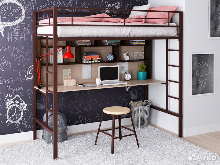 Металлическая кровать-чердак
