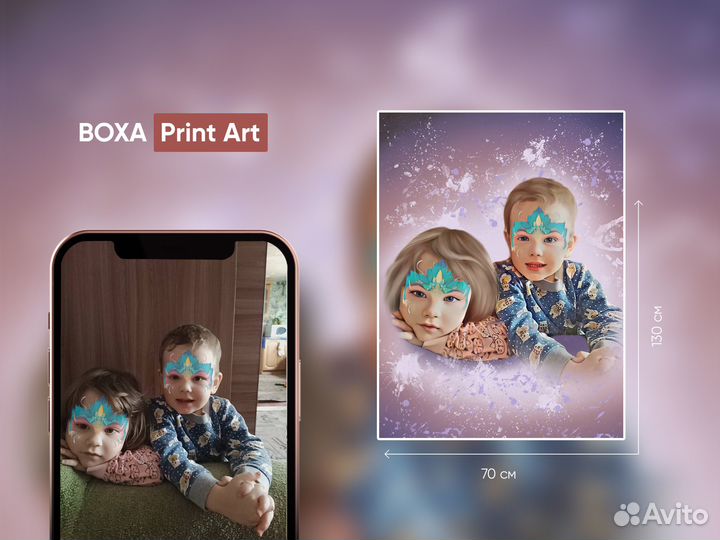 Портрет на холсте по фото в подарок