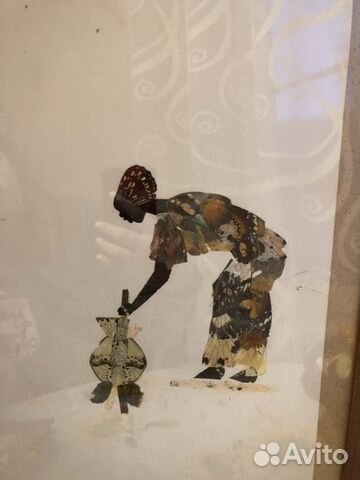 Африканские картины выполнены из крыльев бабочки