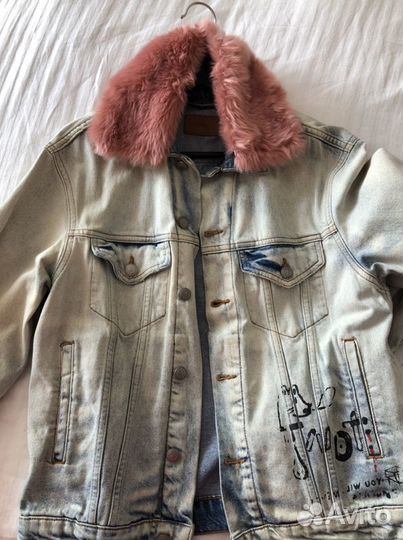 Джинсовая куртка с мехом Zara S