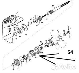 Корпус подшипников гребного вала tohatsu/mercury