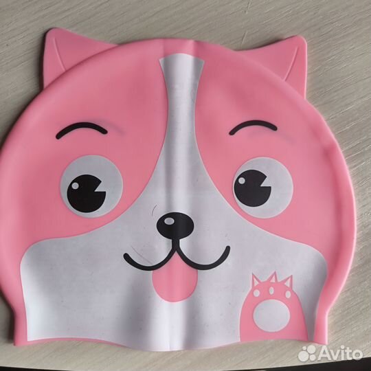 Шапочка для плавания детская розовая силиконовая