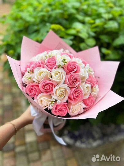 Мыльные розы, букет из мыла учительнице, на 1-е се