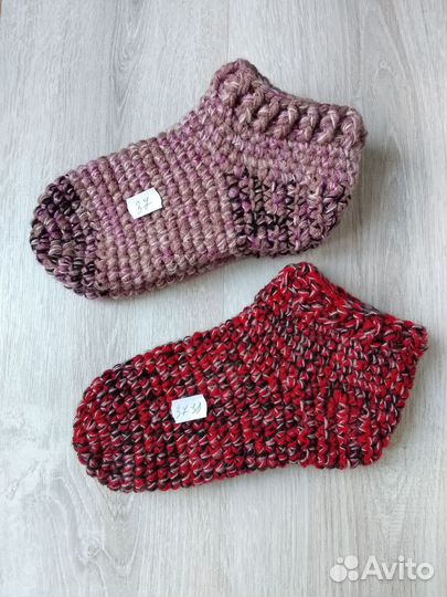 Теплые вязаные следки