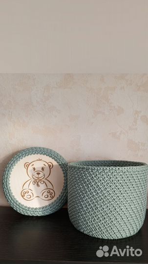 Корзина интерьерная, вязаная