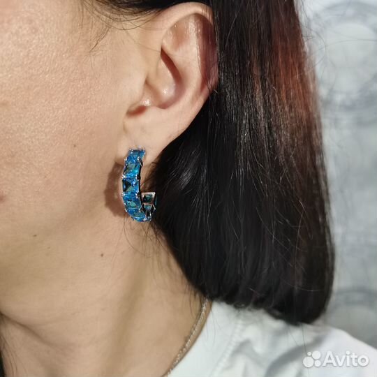 Серьги дорожка сверкающие кристаллы