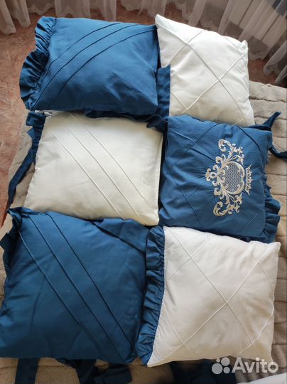 Бортики,одеяло, подушка, держатель