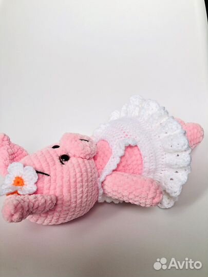 Хрюша вязаная плюшевая подарок