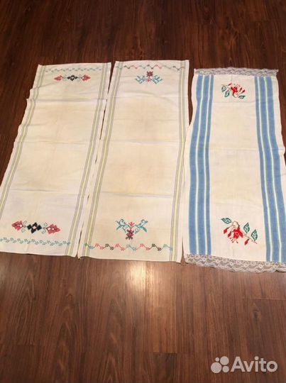 Подзоры старинные, рушники, наволочки, скатерти