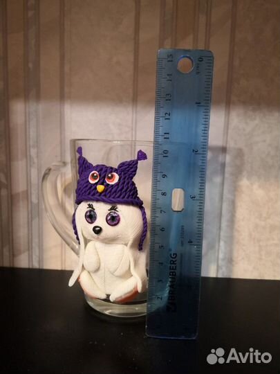 Кружка с декором из полимерной глины