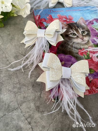 Школьные бантики ручной работы резинки заколки