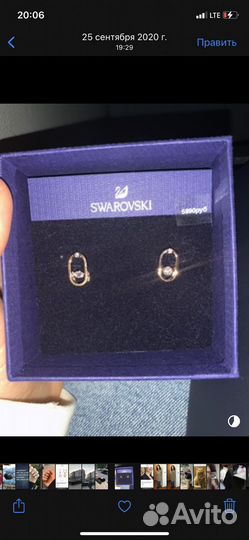 Серьги Swarovski оригинал с кристаллами