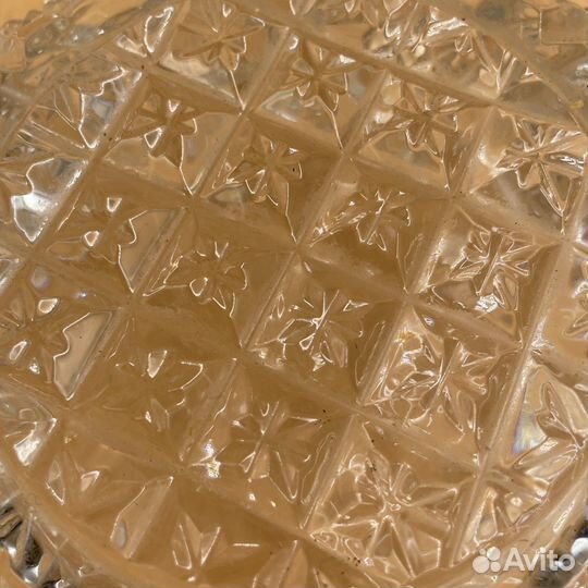 Винтажный салатник цветок хрусталь СССР 1980г