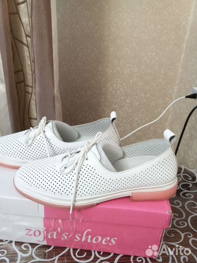 Женские летние кожаные туфли