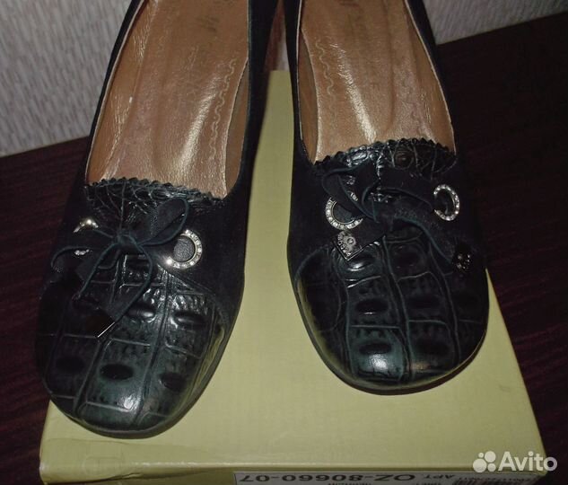 Туфли женские натур.кожа/нубук, р.35,5, б/у 1 раз