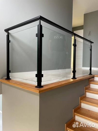 Стеклянные перила для лестниц из нержавеющей стали