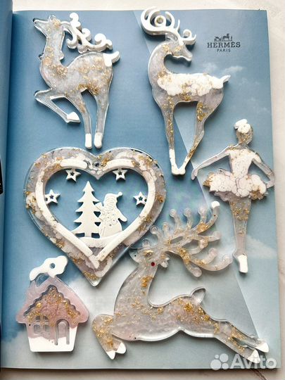 Елочные игрушки из эпоксидной смолы