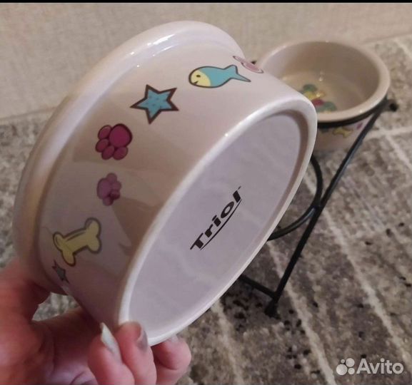 Миски для кошек и собак керамические на подставке