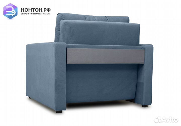 Кресло еврокнижка Лео серо-синее