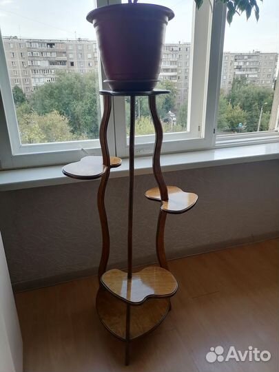 Подставка для цветов напольная деревянная