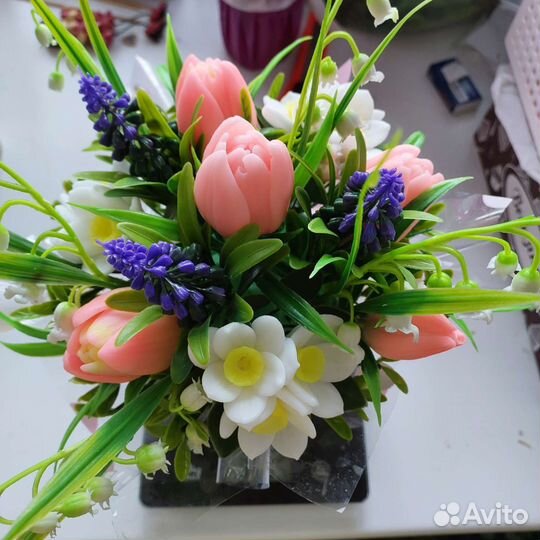 Весенний букет из мыла