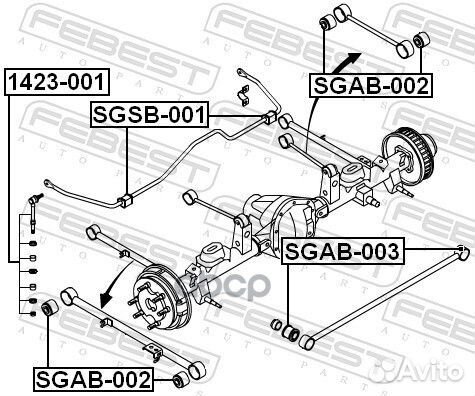 Сайлентблок sgab-002 sgab-002 Febest