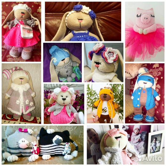 Вязаные игрушки для интерьера и детей на заказ