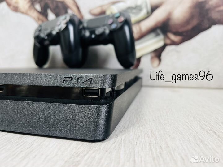 Sony playstation 4 slim 1tb / 2 геймпада+ 400игр
