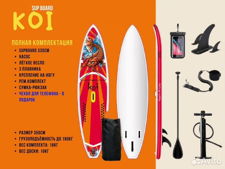 Доска Sup board (сап/саб борд) FunWater Koi