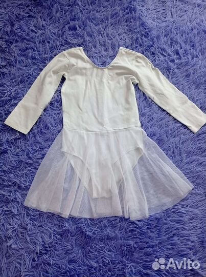 Купальник гимнастический белый 134-140