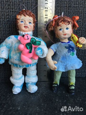 Елочные игрушки из ваты. Handmade