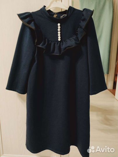 Школьное платье синее