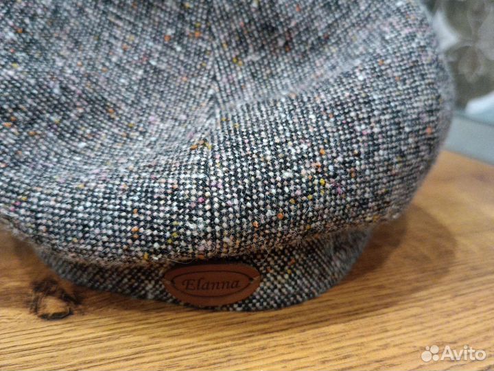 Твидовая кепка на осень с козырьком обхват 56 см