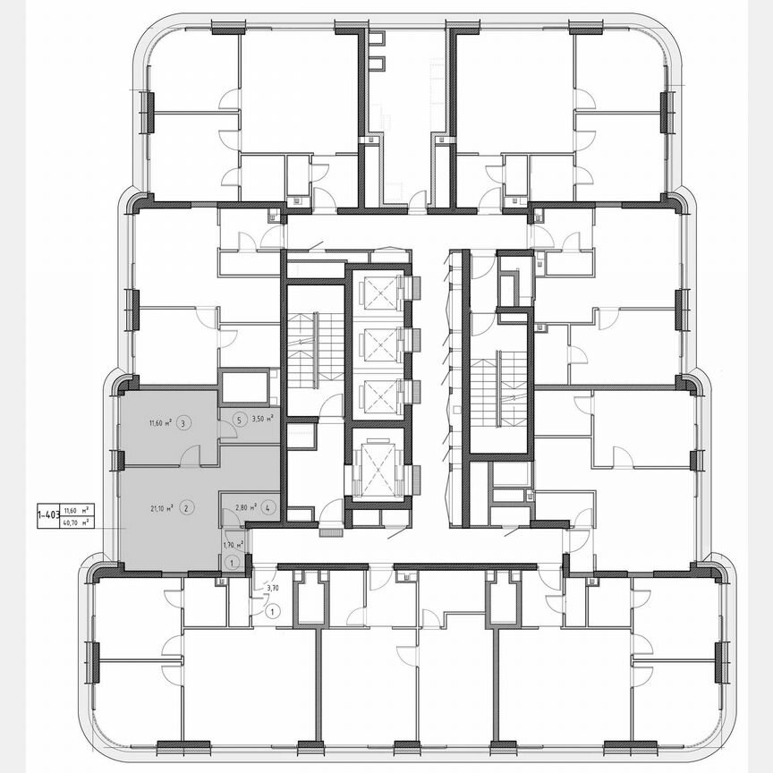 1-к. квартира, 40,1 м², 44/53 эт.