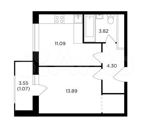 1-к. квартира, 34,2 м², 4/26 эт.