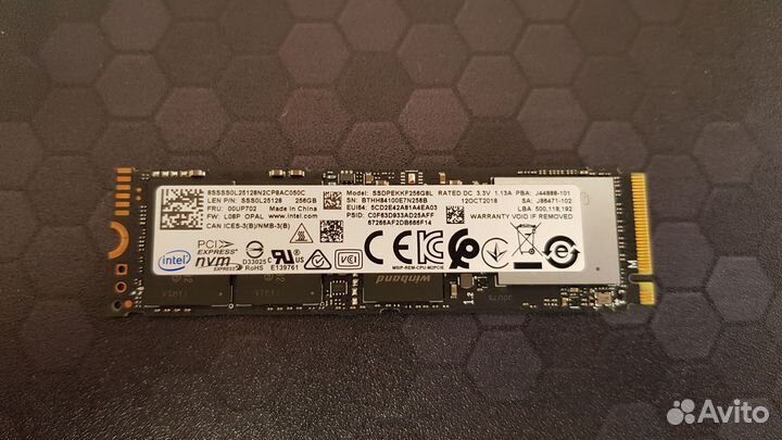 Intel ssd m2 256Gb NVMe