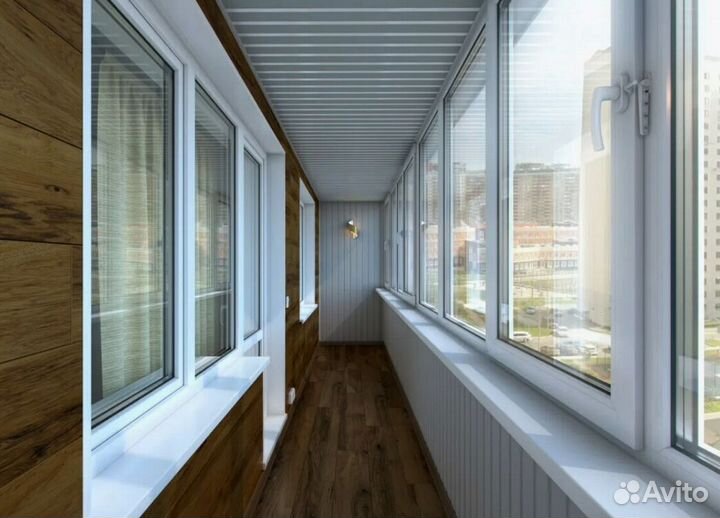 Остекление и отделка балкона. РАССРОЧКА