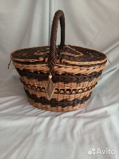 Корзина плетеная большая для пикника