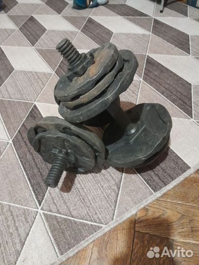 Гантели разборные 17 кг 8.5 одна + блины