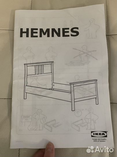 Кровать IKEA хемнэс, матрас agotnes, реечное дно