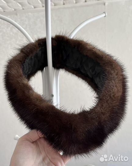 Повязка на голову из натурального меха норки