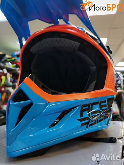 Шлем карбоновый Aсerbis steel carbon orange/blue