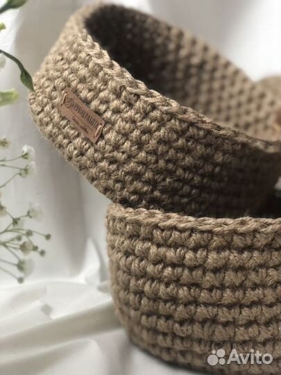 Корзины интерьерные из джута