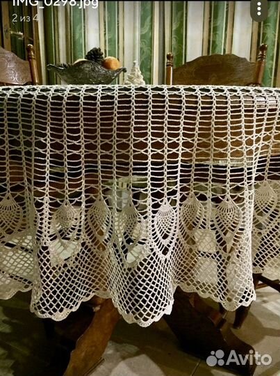 Вязаная скатерть крючком