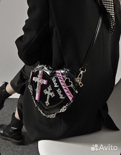 Сумка клатч Gothic Heart Y2K